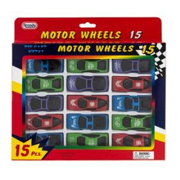 24 Wholesale Motor Wheels DiE-Cast Cars - 15 Piece Set