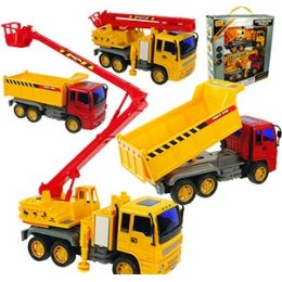 12 Wholesale 2 Piece Friction Powered Construction Truck Sets.