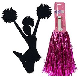 192 Wholesale Metalic Cheerleading PoM-Poms - Pink.