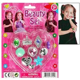 72 Pieces 10 Piece Pretty Girl Play Rings - Girls Toys