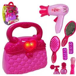 24 Pieces 9 Piece Flashing Pocketbook Beauty Play Sets - Girls Toys