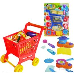 24 Wholesale 9 Piece Shopping Cart Playsets