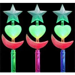 96 Wholesale Flashing Star, Heart And Moon Wands