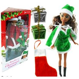 24 Wholesale Ethnic Amelia Christmas Fashion Dolls