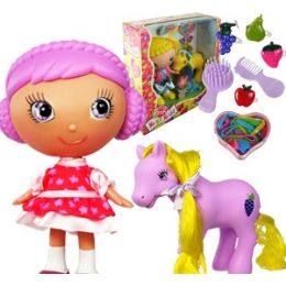 8 Wholesale Fruit Kiss Kid Dolls With Pony