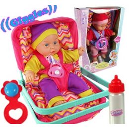 6 Pieces Giggling Baby Dolls In Carrier - Dolls