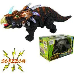 12 Pieces Walking Triceratops W/sound & Lights - Plush Toys