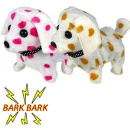 96 Pieces Walking Spotted Dogs W/sound. - Plush Toys