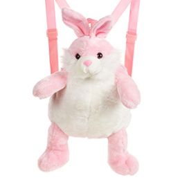 24 Pieces Plush Pink Rabbit Backpacks - Backpacks 16"