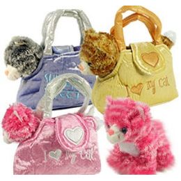 24 Wholesale Cute Cats In Carry Purse.