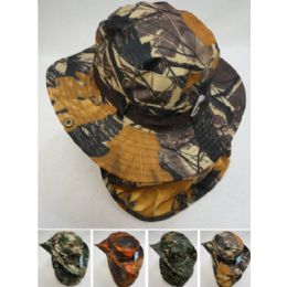 24 Pieces Boonie Hat With Cloth Flap [hardwood Camo] - Cowboy & Boonie Hat
