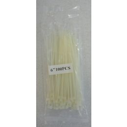 96 Wholesale 100pc 6" Cable Ties [white]