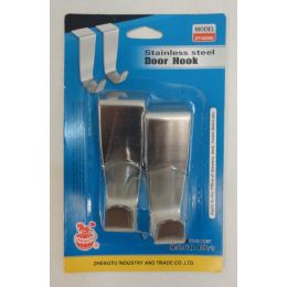 24 Wholesale 2pk Stainless Steel Door Hooks