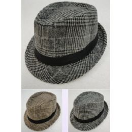 120 Wholesale Wool Fedora Hat [plaid]
