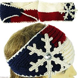 120 Wholesale Knit Skibands W/snowflake.