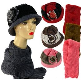 36 Units of Knit Hat And Scarf Sets - Winter Sets Scarves , Hats & Gloves