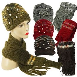 36 Units of Knit Hat And Scarf Sets. - Winter Sets Scarves , Hats & Gloves