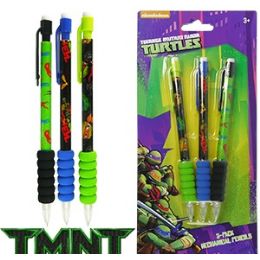 48 Wholesale 3 Pack Teenage Mutant Ninja Turtles Mechanical Pencils