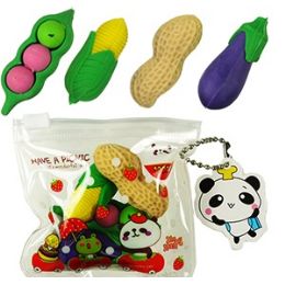 288 Wholesale Assorted Funny Erasers In Pouches