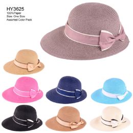 36 Pieces Wholesale Fashion Sun Hats With Bow - Sun Hats