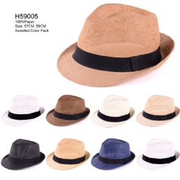 24 Pieces Wholesale Fedora Fashion Hats - Fedoras, Driver Caps & Visor