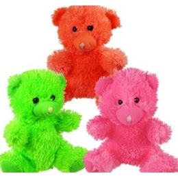 36 Wholesale Plush Neon Sitting Bears