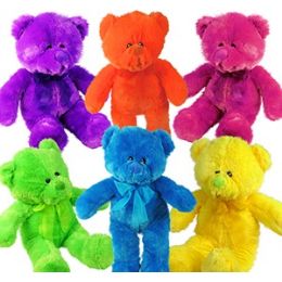 24 Wholesale Plush Neon Stading Bears.