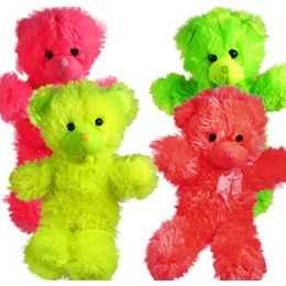 16 Wholesale Big Plush Neon Colored Bears,