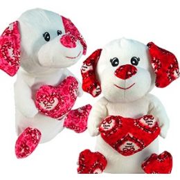 24 Pieces Plush Love Puppies. - Valentines