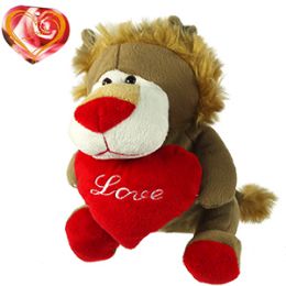48 Pieces Plush Lions With "love" Heart. - Valentines