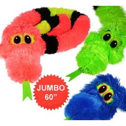 24 Wholesale Jumbo Plush Furry Snakes