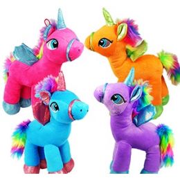 24 Wholesale Plush Rainbow Winged Unicorns