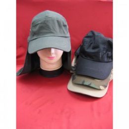 48 Wholesale Adult Solid Color Cap With Neck Cover