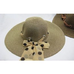 24 Pieces Ladies Summer Polka Dot Sun Hat - Sun Hats