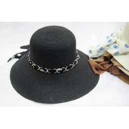 24 Pieces Ladies Summer Visor Hat With Chain - Sun Hats