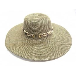 36 Pieces Ladies Woven Beach Hat With Animal Print - Sun Hats