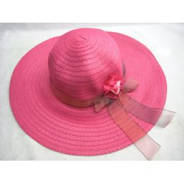 24 Wholesale Ladies Summer Sun Hat With Flower Bow