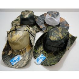 24 Wholesale Hardwood Camo Mesh Boonie Hat