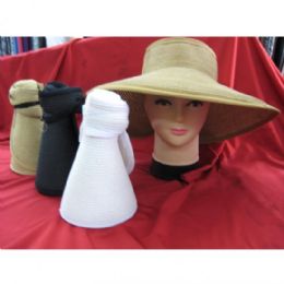 48 Pieces Ladies Rolled Lady Sun Visor Hat - Sun Hats