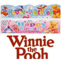 48 Pieces Disney's Winnie The Pooh Birthday Banners - Party Banners
