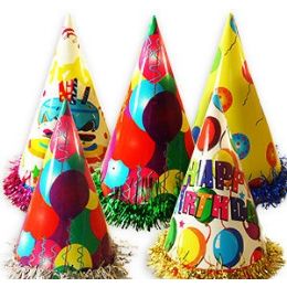 384 Pieces Paper Birthday Party Hats W/fringe - Party Favors