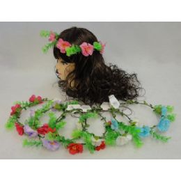 96 Wholesale Floral Head Wreath [3 Flowers]