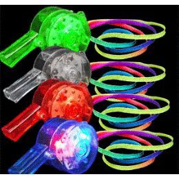 288 Pieces Flashing Led Whistle Necklaces - Party Favors