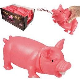 24 Wholesale Pink Snorting Squeeze Pigs.