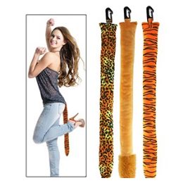 24 Pieces Plush CliP-On Jungle Cat Tail - Costumes & Accessories