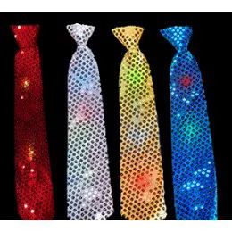36 Pieces Flashing Neckties W/sequins - Party Favors