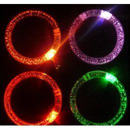 288 Pieces Led Flashing Glitter Bangle Bracelets. - Party Favors