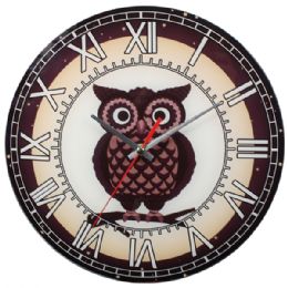 12 Wholesale Glass Wall Clocks With Owl