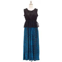 12 Wholesale Maxi Lace Dress Blue Color Only