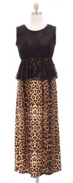 12 Wholesale Maxi Lace Dress Brown
